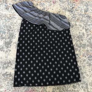 Black and White One Shoulder Dress